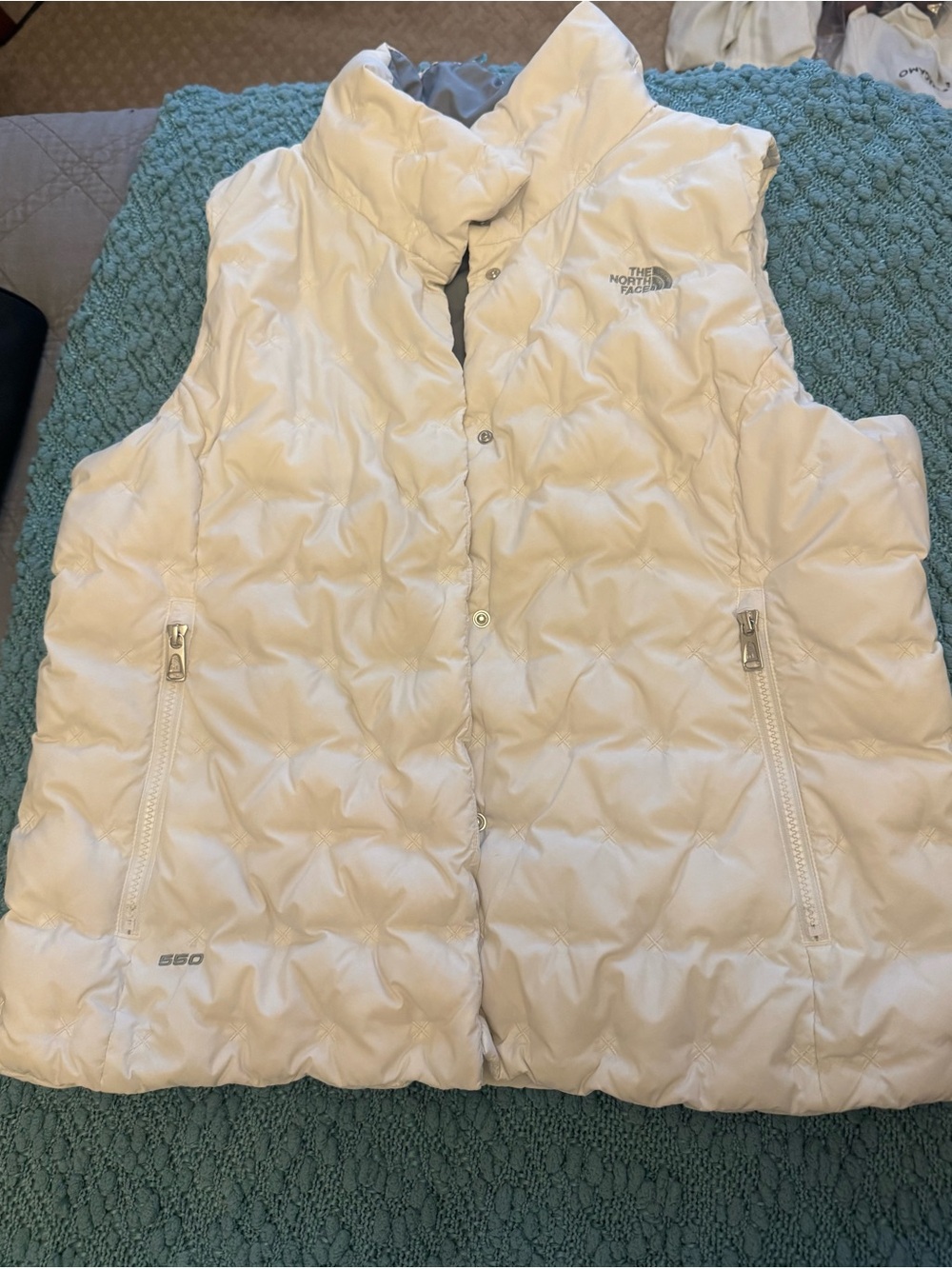 The North Face White Quilted Down Vest